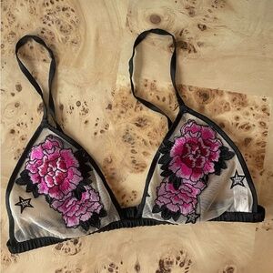 Fleur du Mal Embroidered Bralette